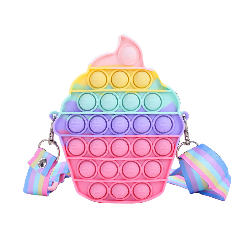 Silicone Pop It Fidget Toy Purse Sensory Bag for Kids and Adults 35