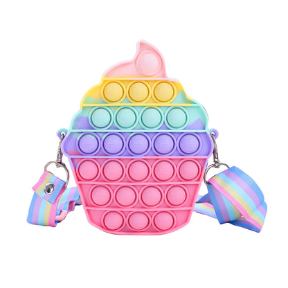 Silicone Pop It Fidget Toy Purse Sensory Bag for Kids and Adults 35