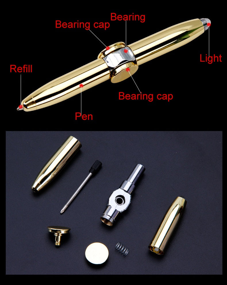 Metal Fidget Spinner Pen Gyro Pen with Light 18