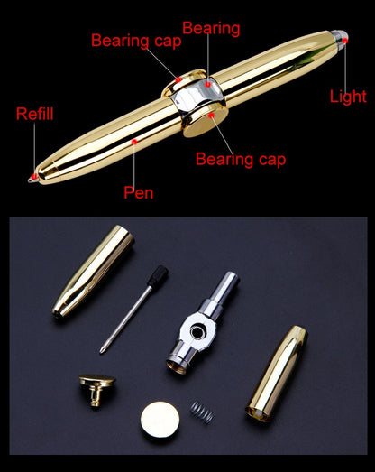Metal Fidget Spinner Pen Gyro Pen with Light 18