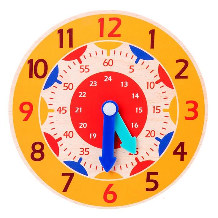 Wooden Montessori Toys Educational Clock for Toddlers 4