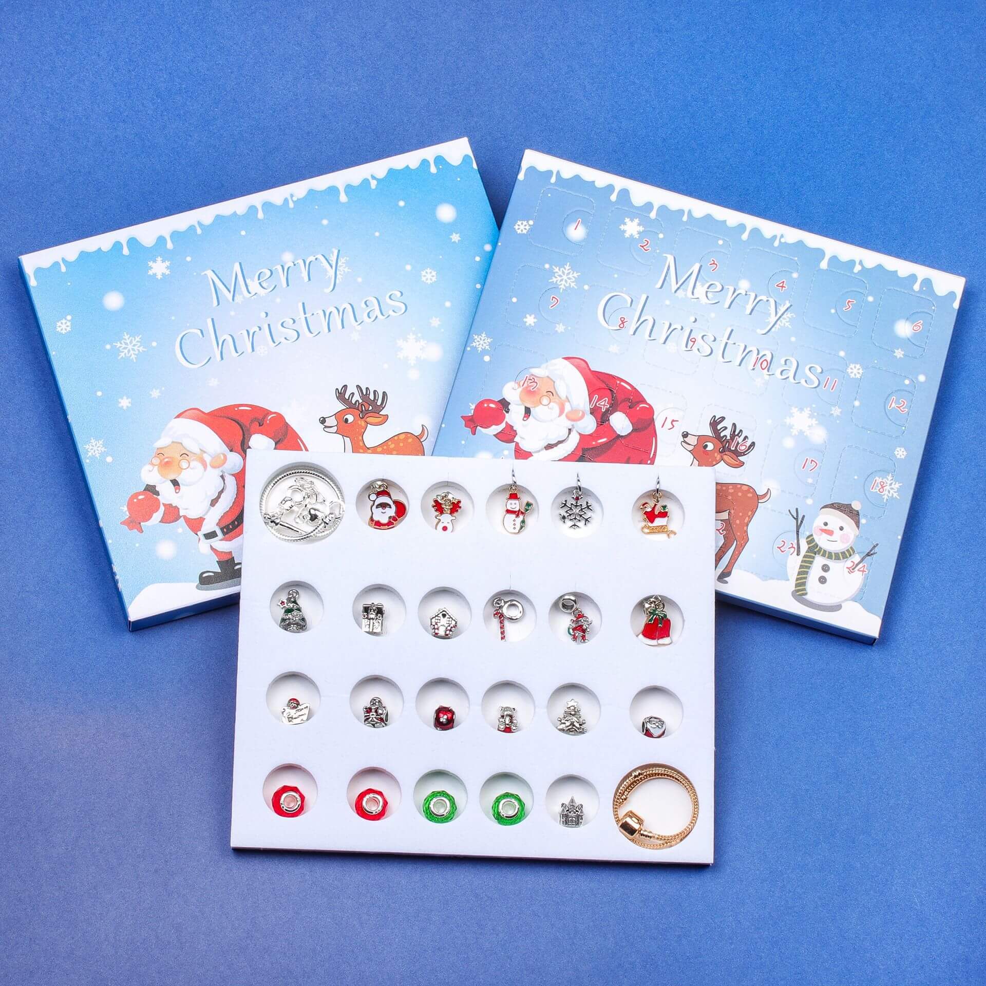 Christmas Advent Calendar DIY Jewelry Bracelet Gift Box Set 4