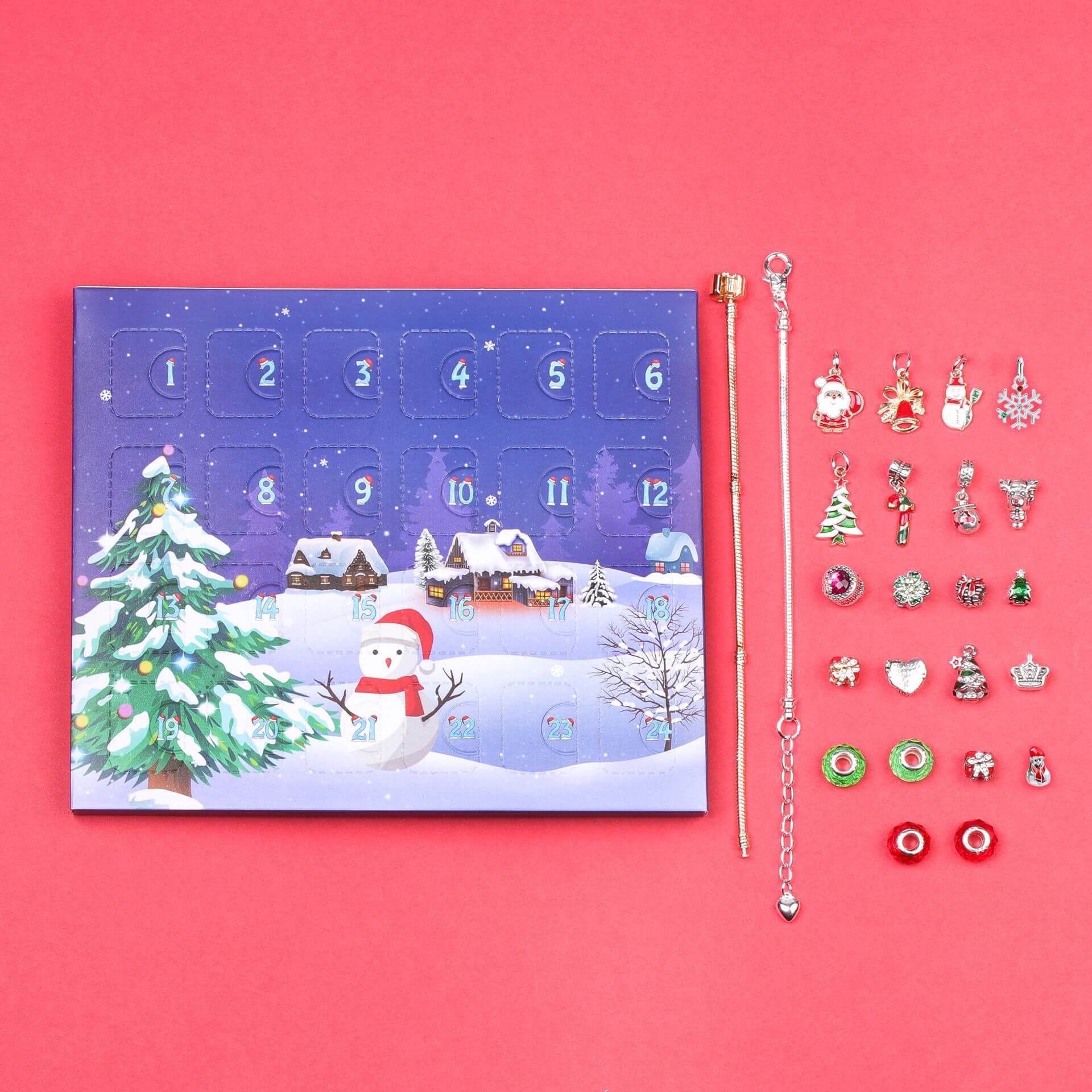 Christmas Advent Calendar DIY Jewelry Bracelet Gift Box Set 17