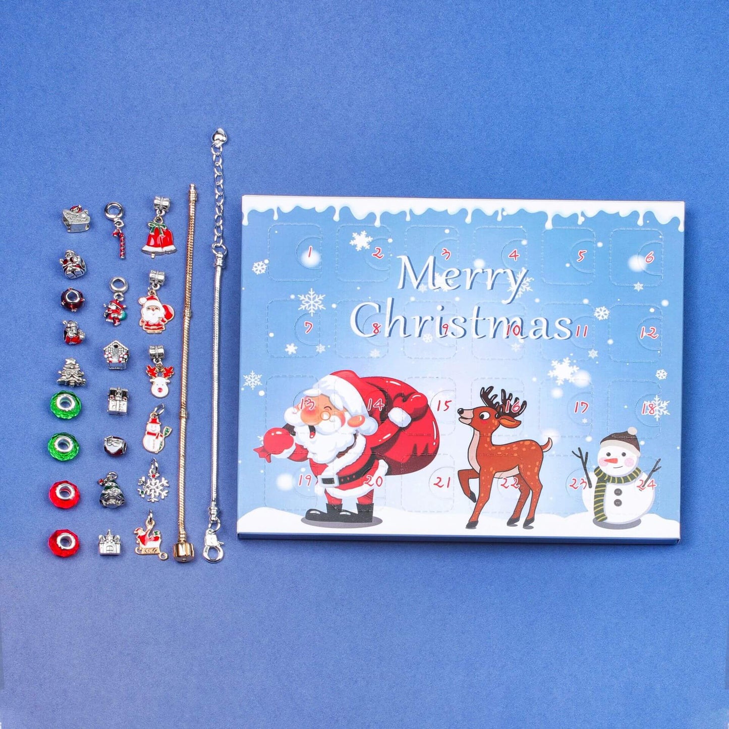 Christmas Advent Calendar DIY Jewelry Bracelet Gift Box Set 8
