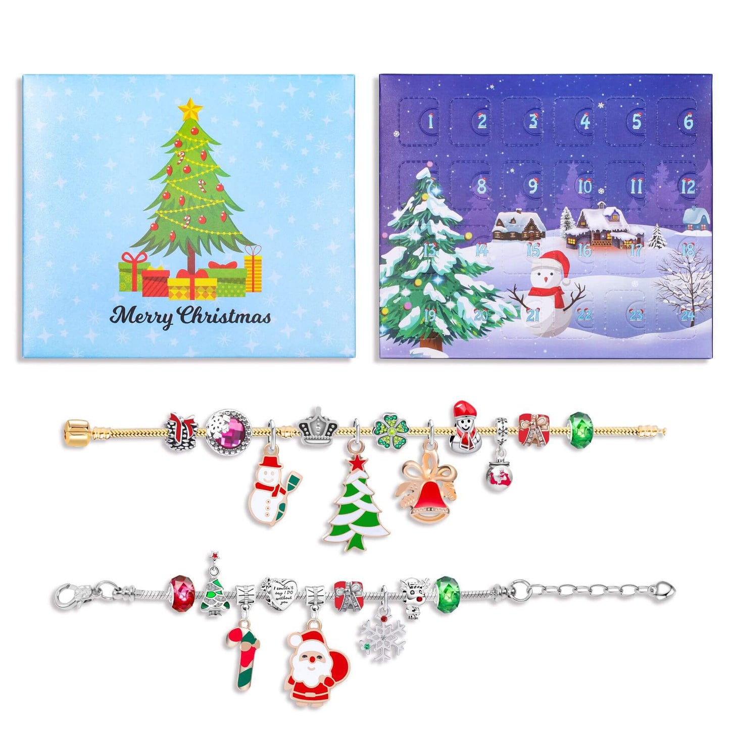Christmas Advent Calendar DIY Jewelry Bracelet Gift Box Set 18