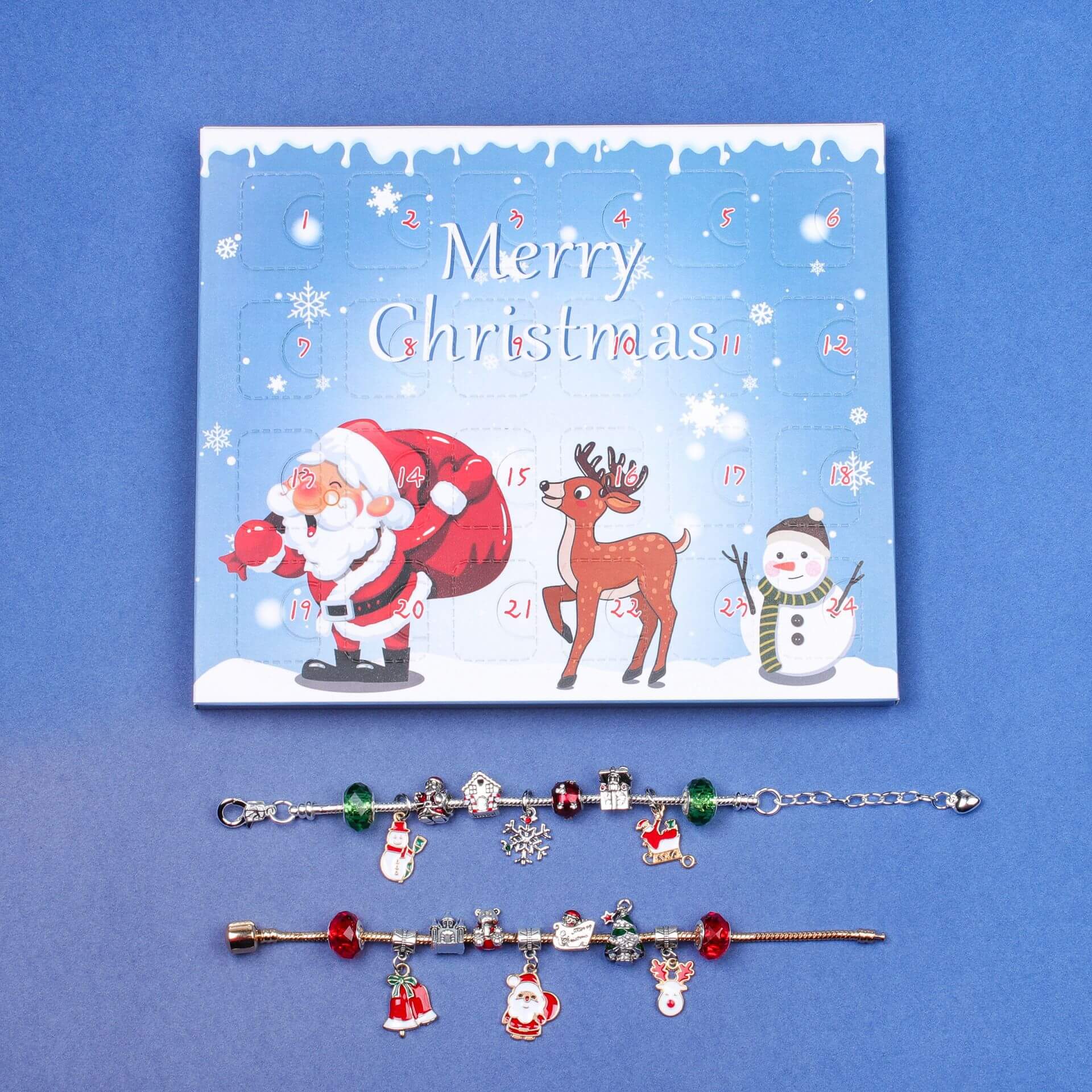 Christmas Advent Calendar DIY Jewelry Bracelet Gift Box Set 9