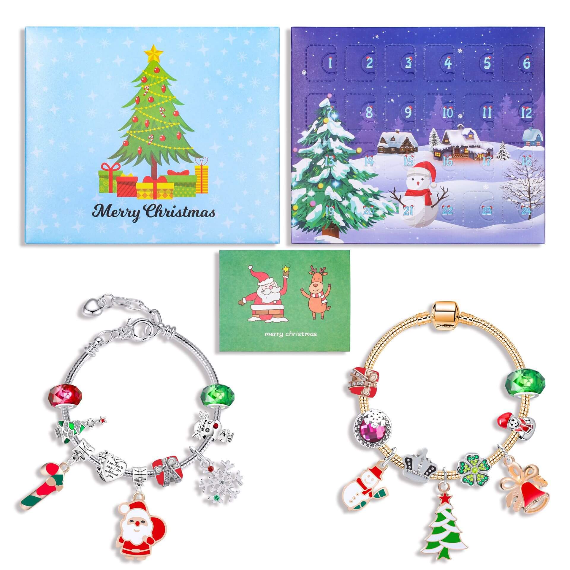 Christmas Advent Calendar DIY Jewelry Bracelet Gift Box Set 20