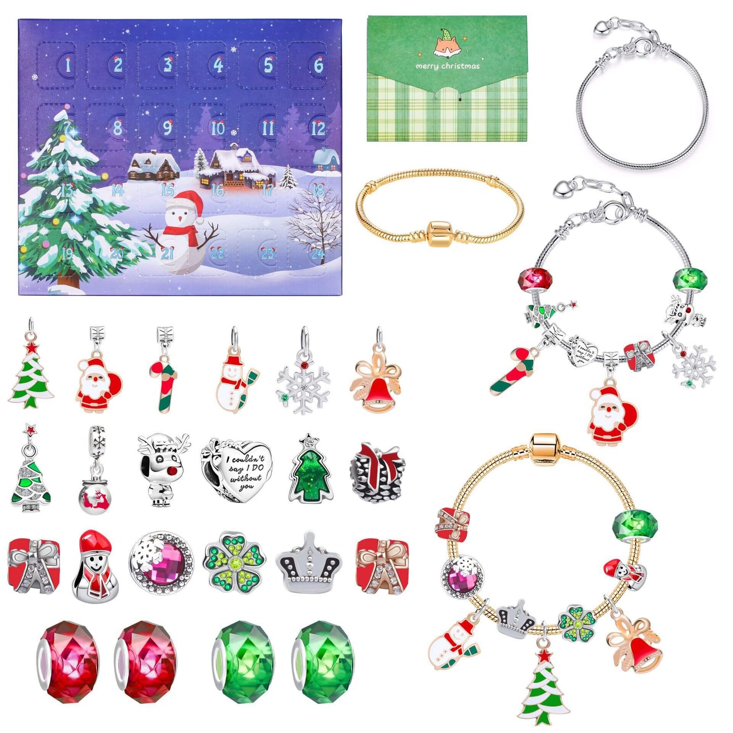 Christmas Advent Calendar DIY Jewelry Bracelet Gift Box Set 2