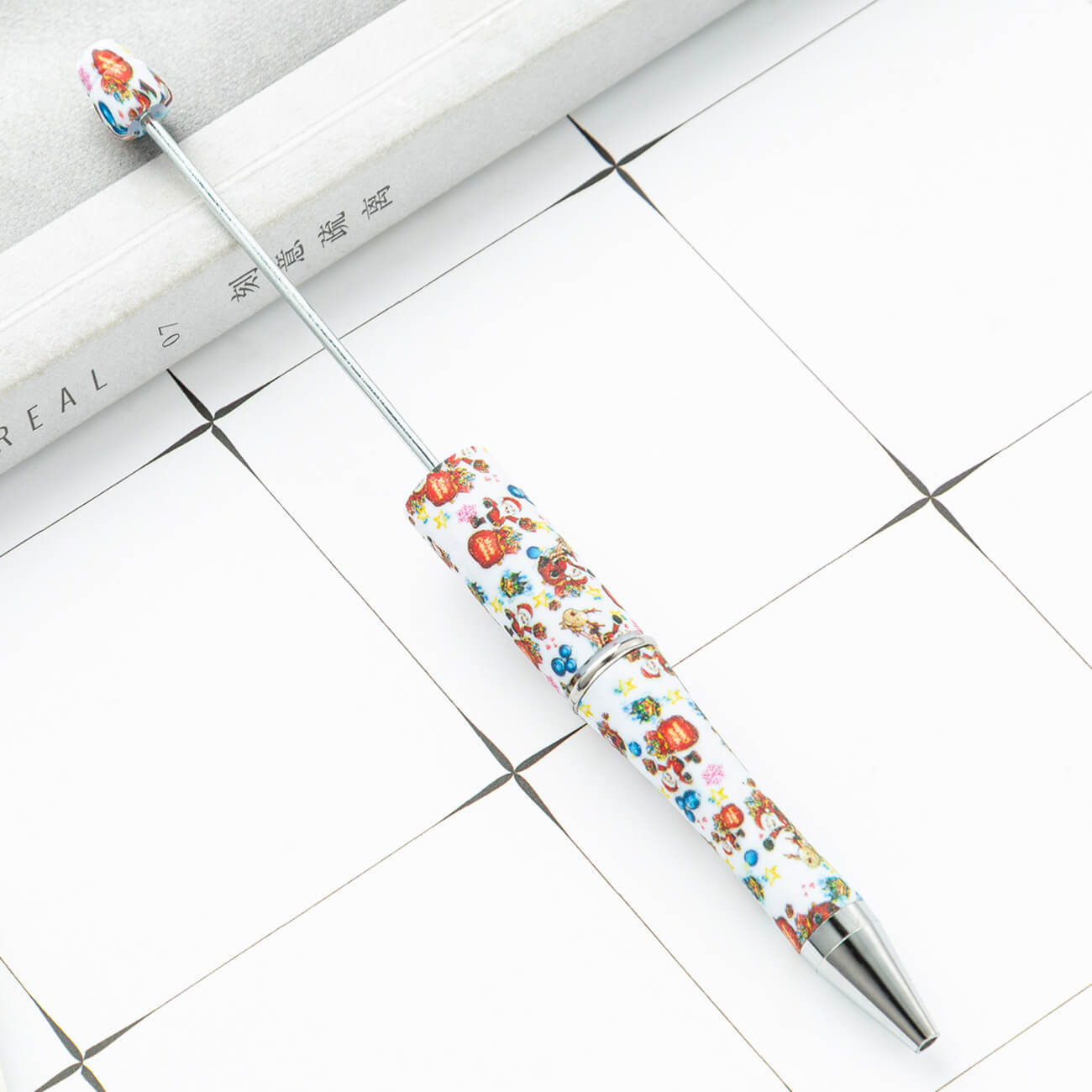 Christmas Beadable Ballpoint Pens Printed DIY Craft Supplies 2