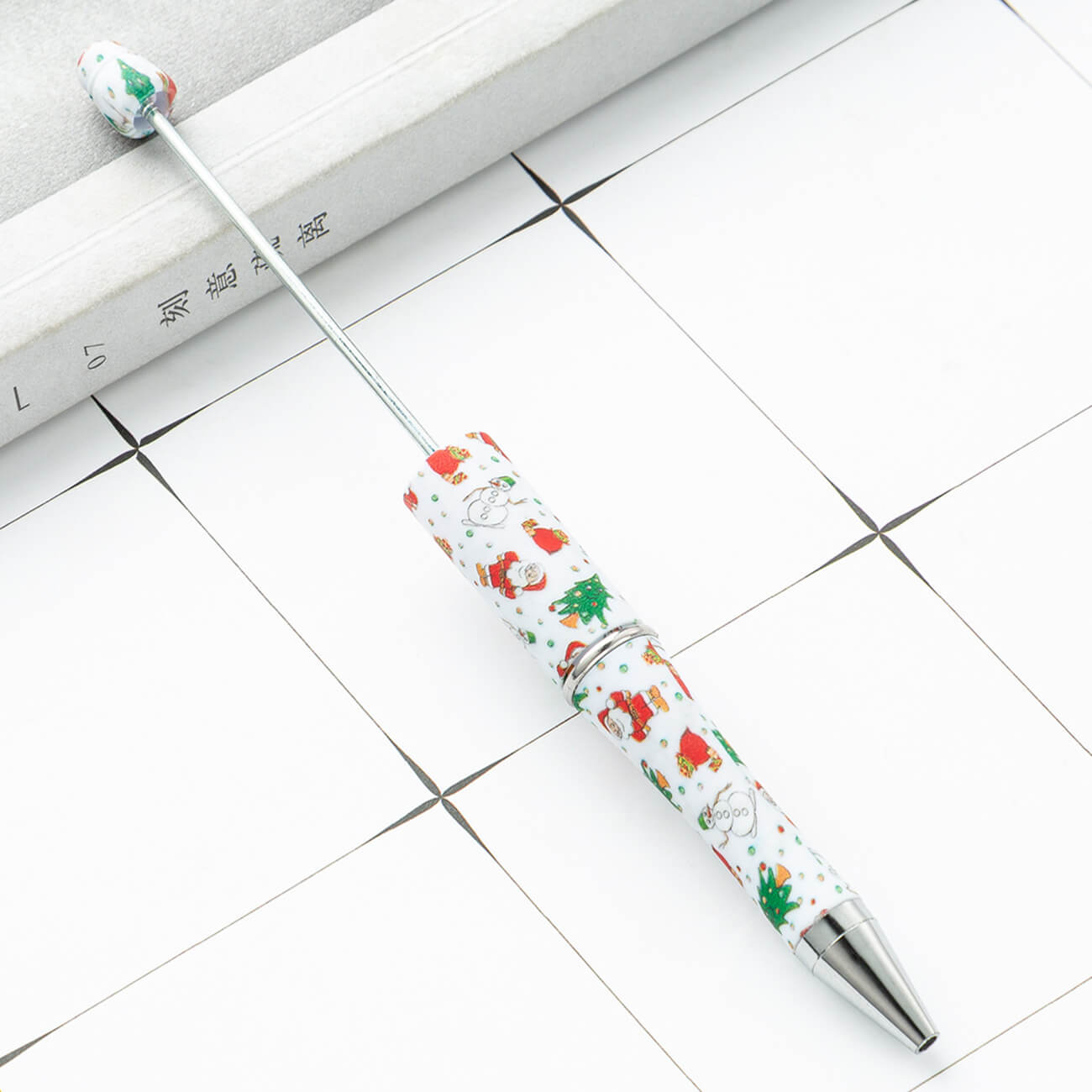 Christmas Beadable Ballpoint Pens Printed DIY Craft Supplies 3