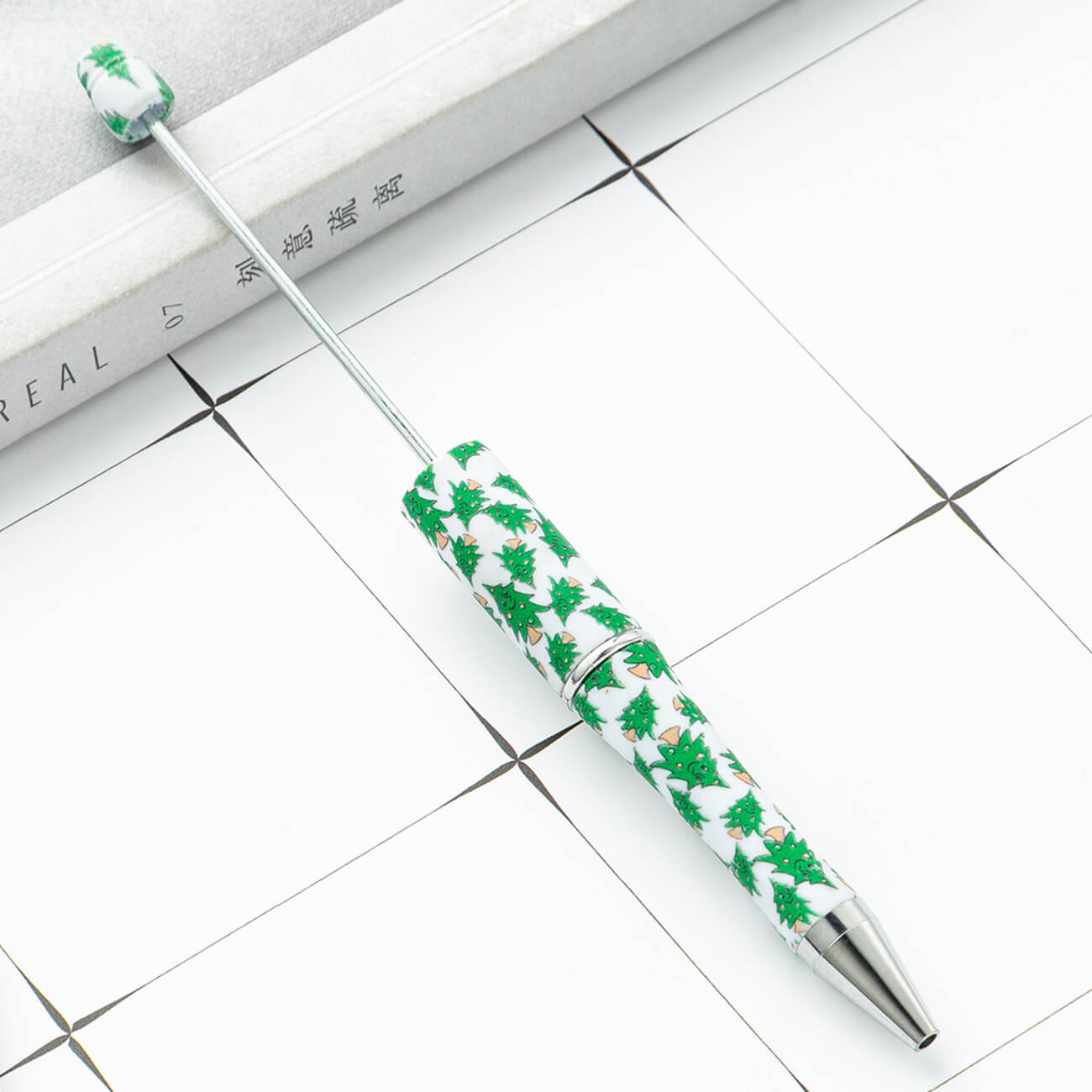 Christmas Beadable Ballpoint Pens Printed DIY Craft Supplies 4