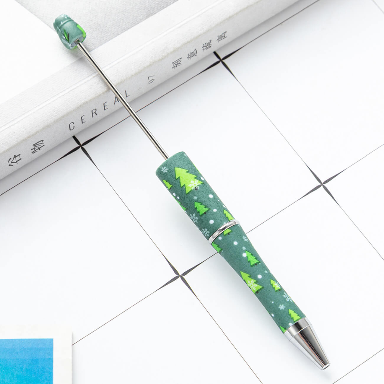 Christmas Beadable Ballpoint Pens Printed DIY Craft Supplies 6