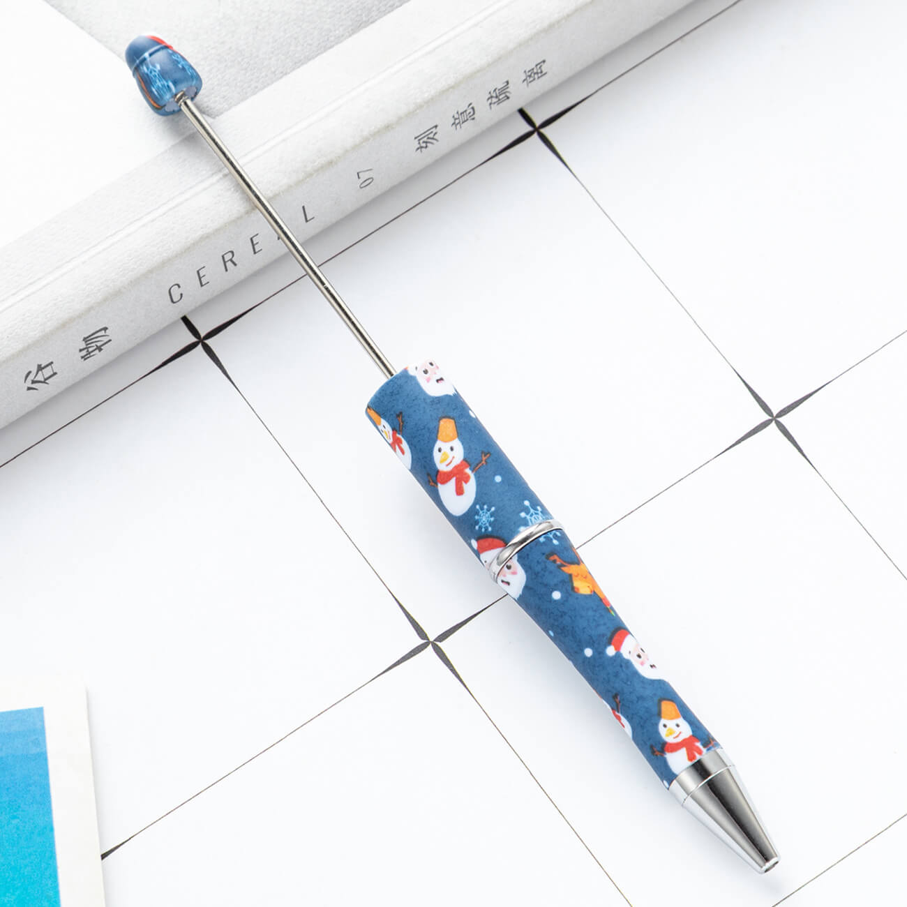 Christmas Beadable Ballpoint Pens Printed DIY Craft Supplies 10
