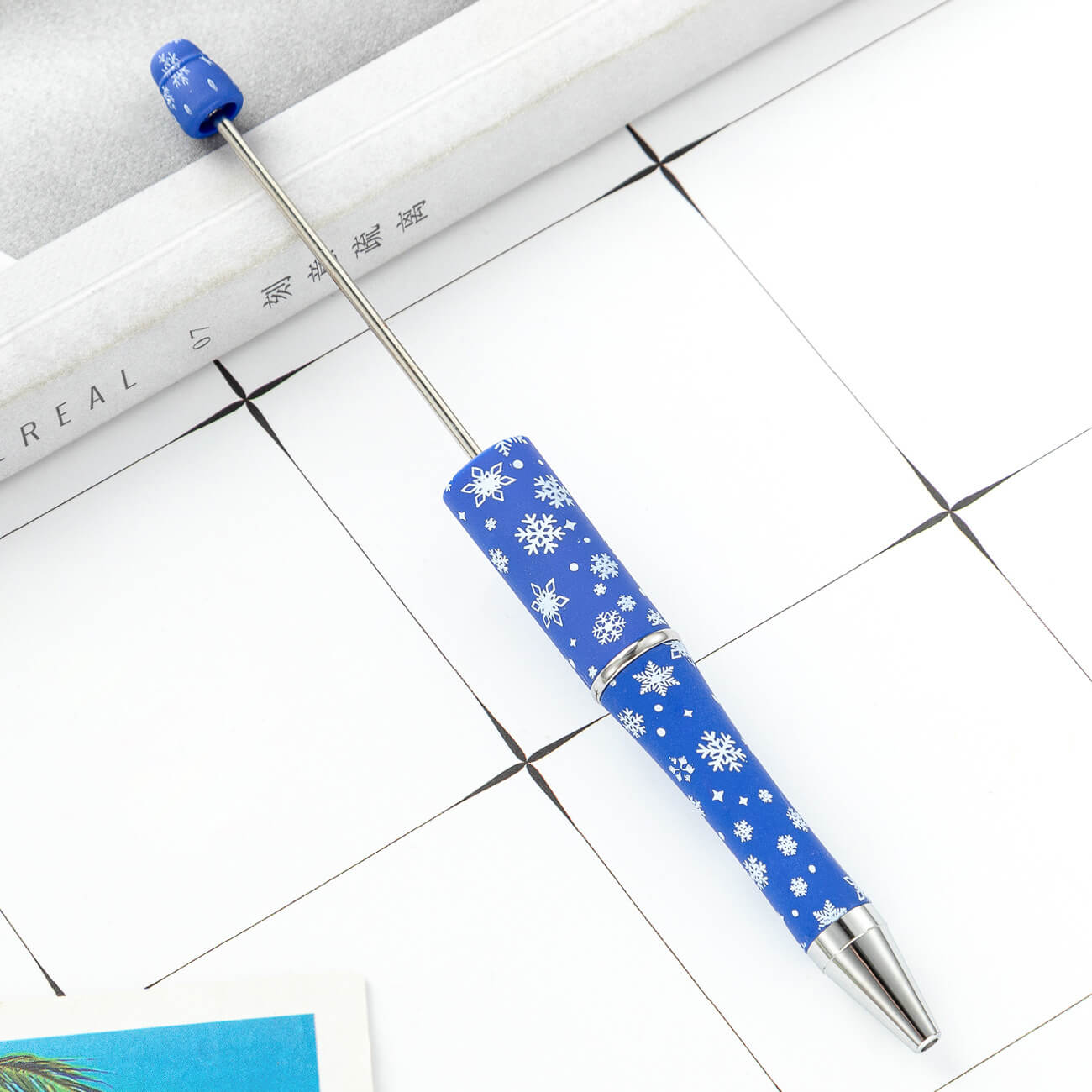 Christmas Beadable Ballpoint Pens Printed DIY Craft Supplies 12