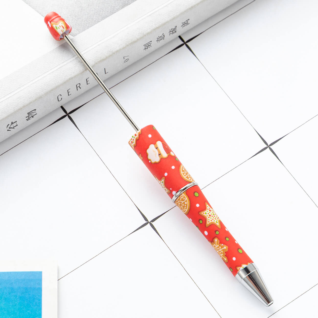 Christmas Beadable Ballpoint Pens Printed DIY Craft Supplies 15