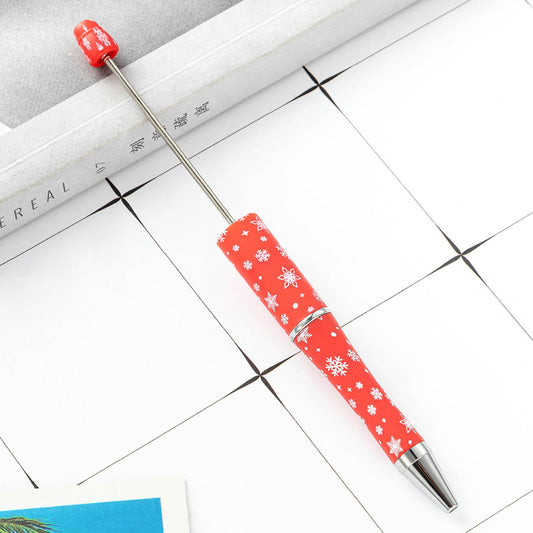 Christmas Beadable Ballpoint Pens Printed DIY Craft Supplies