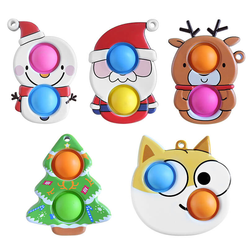 Silicone Pop It Fidget Toy Christmas Bubble Pop Sensory Dimple