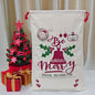 Christmas Canvas Gift Bag Double Drawstring Mouth 50x70cm 7