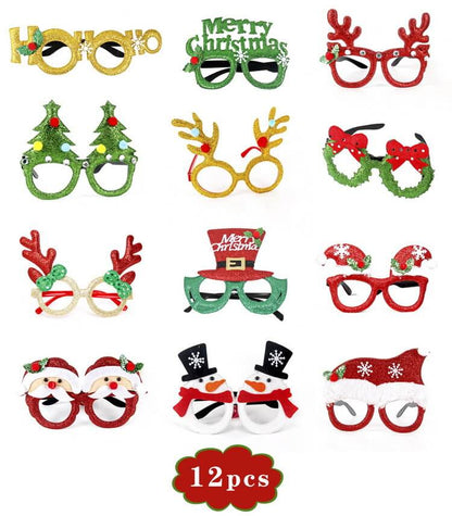 Christmas Decorative Glasses Hat Headband Clapping Ring Bracelet Party Favor Set 5