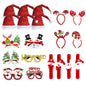 Christmas Decorative Glasses Hat Headband Clapping Ring Bracelet Party Favor Set