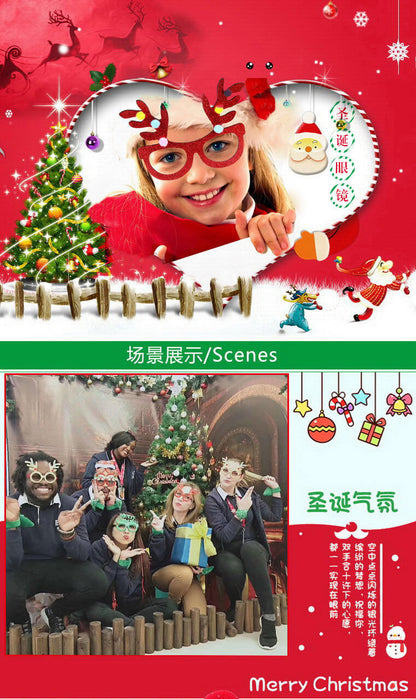 Merry Christmas Glitter Glasses Frames Holiday Party Decoration 2