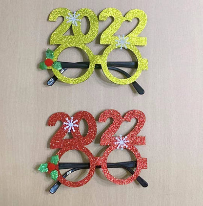 Merry Christmas Glitter Glasses Frames Holiday Party Decoration 15