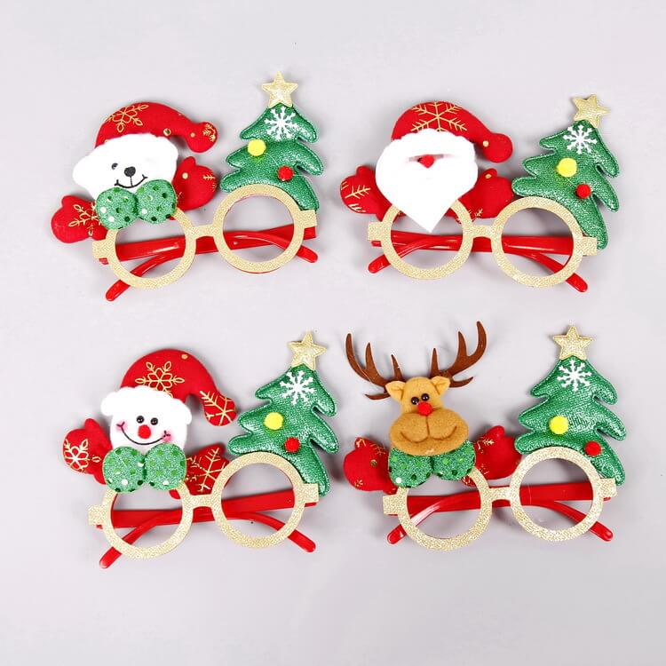Merry Christmas Glitter Glasses Frames Holiday Party Decoration 28