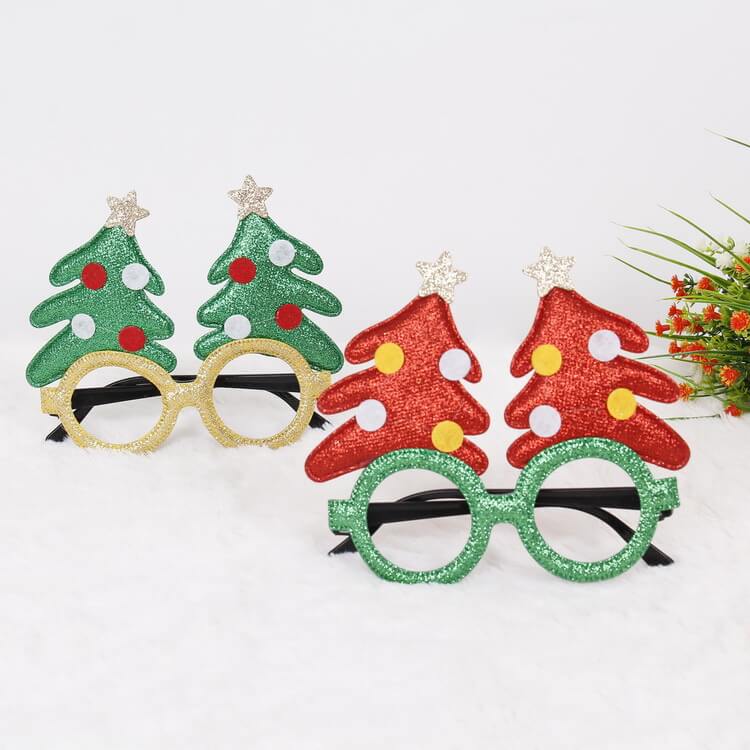 Merry Christmas Glitter Glasses Frames Holiday Party Decoration 29