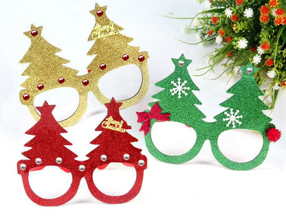 Merry Christmas Glitter Glasses Frames Holiday Party Decoration 37