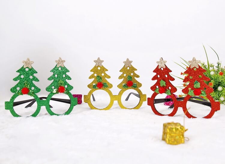 Merry Christmas Glitter Glasses Frames Holiday Party Decoration 38