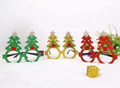Merry Christmas Glitter Glasses Frames Holiday Party Decoration 38