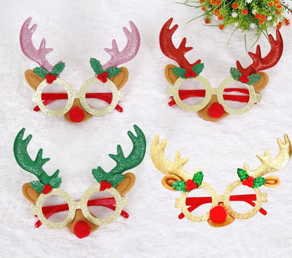 Merry Christmas Glitter Glasses Frames Holiday Party Decoration 41