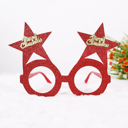 Merry Christmas Glitter Glasses Frames Holiday Party Decoration 43