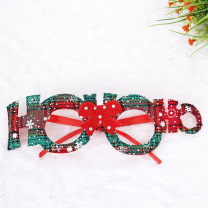 Merry Christmas Glitter Glasses Frames Holiday Party Decoration 45