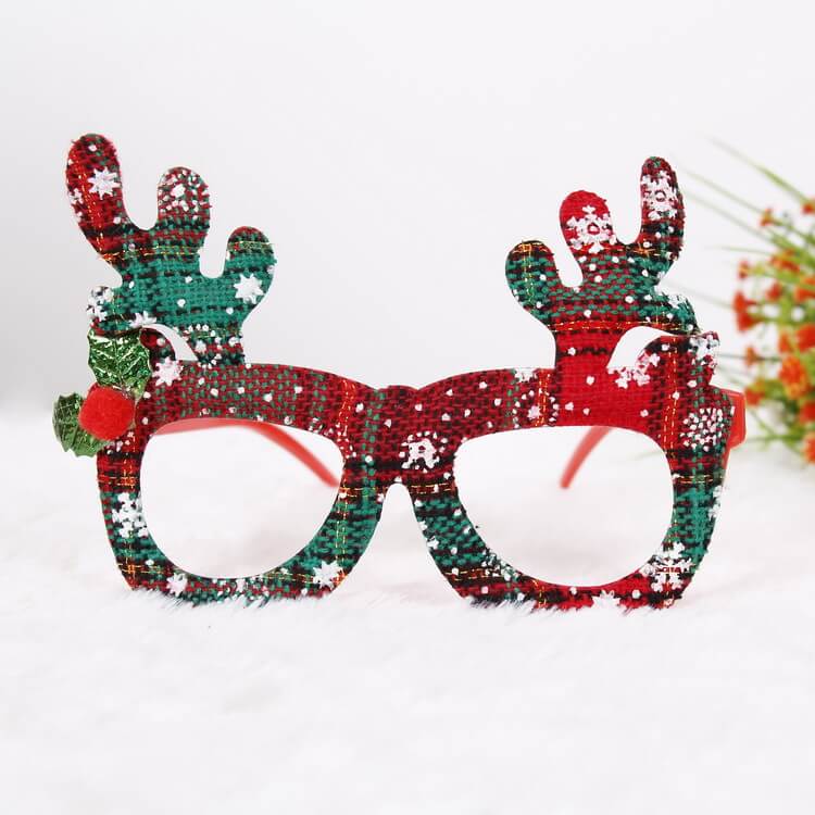 Merry Christmas Glitter Glasses Frames Holiday Party Decoration 46