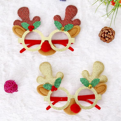 Merry Christmas Glitter Glasses Frames Holiday Party Decoration 48