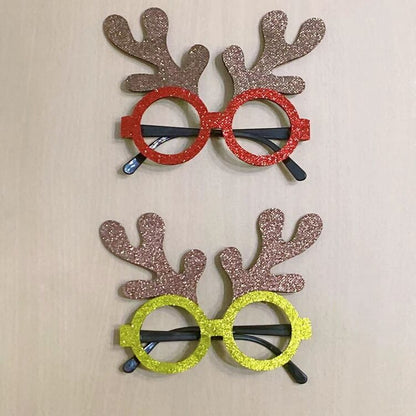 Merry Christmas Glitter Glasses Frames Holiday Party Decoration 49