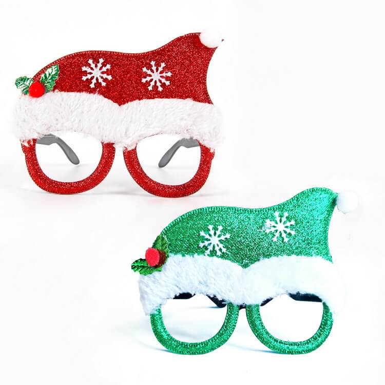 Merry Christmas Glitter Glasses Frames Holiday Party Decoration 19