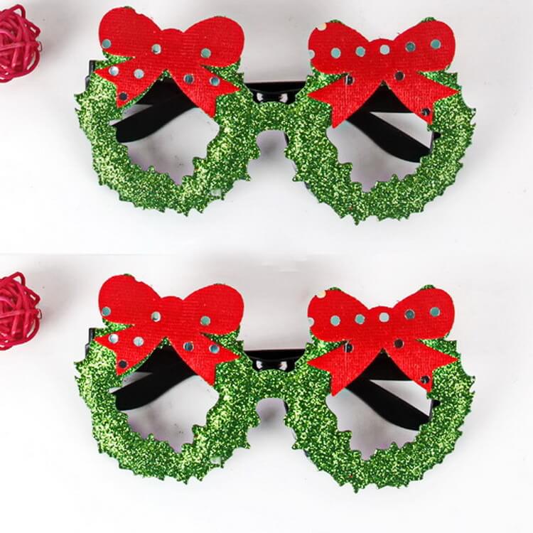 Merry Christmas Glitter Glasses Frames Holiday Party Decoration 21