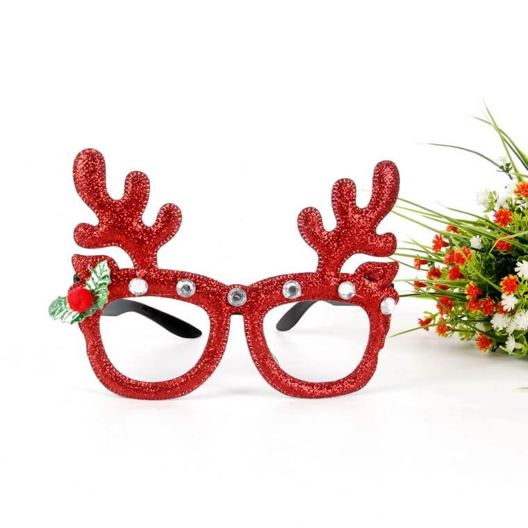 Merry Christmas Glitter Glasses Frames Holiday Party Decoration 22