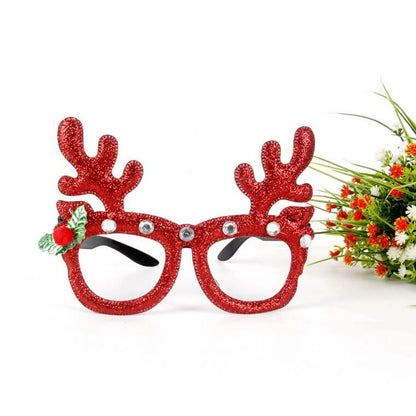 Merry Christmas Glitter Glasses Frames Holiday Party Decoration 22