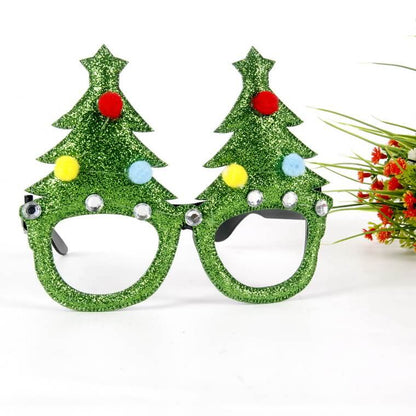 Merry Christmas Glitter Glasses Frames Holiday Party Decoration 23