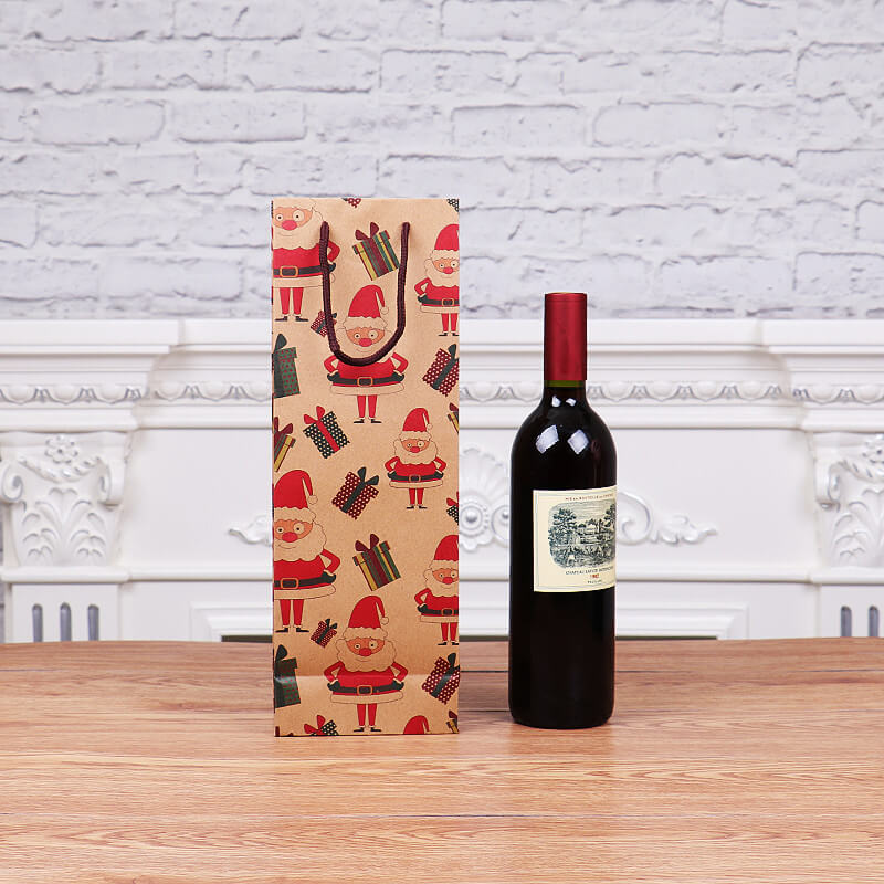 Christmas Kraft Paper Wine Gift Bags Holiday Party Supplies 3