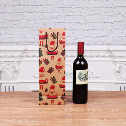 Christmas Kraft Paper Wine Gift Bags Holiday Party Supplies 3