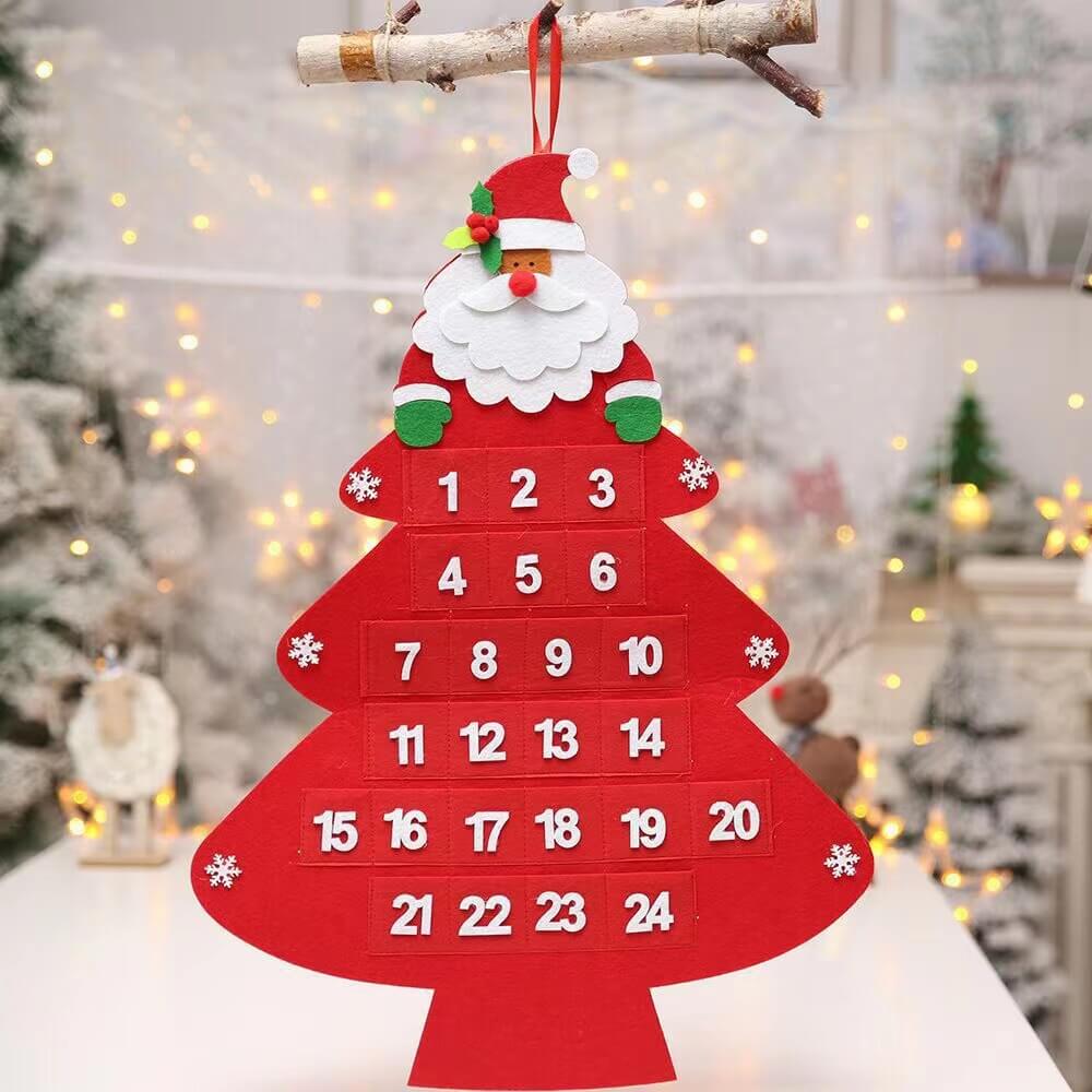Christmas Tree Felt Advent Calendar Christmas Countdown Kit 2