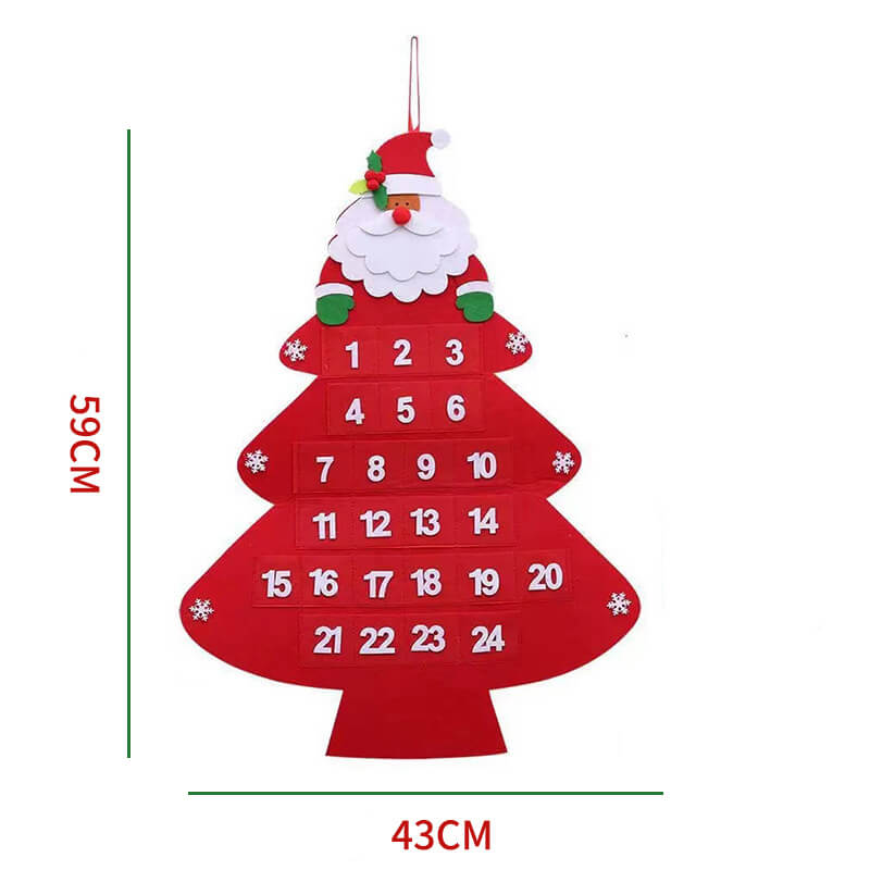 Christmas Tree Felt Advent Calendar Christmas Countdown Kit 3
