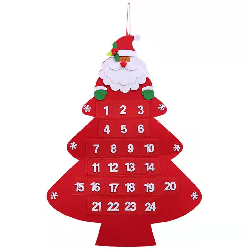 Christmas Tree Felt Advent Calendar Christmas Countdown Kit