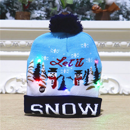 Light Up Knitted Christmas Hat Holiday Decoration 24x21cm 14