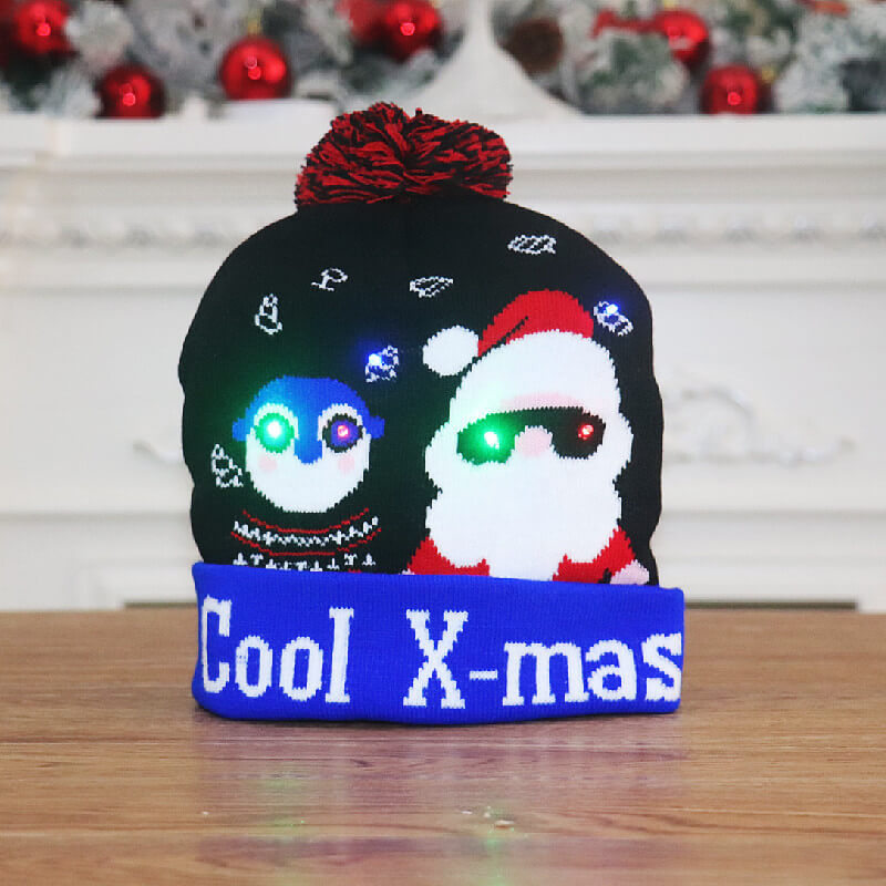 Light Up Knitted Christmas Hat Holiday Decoration 24x21cm 17