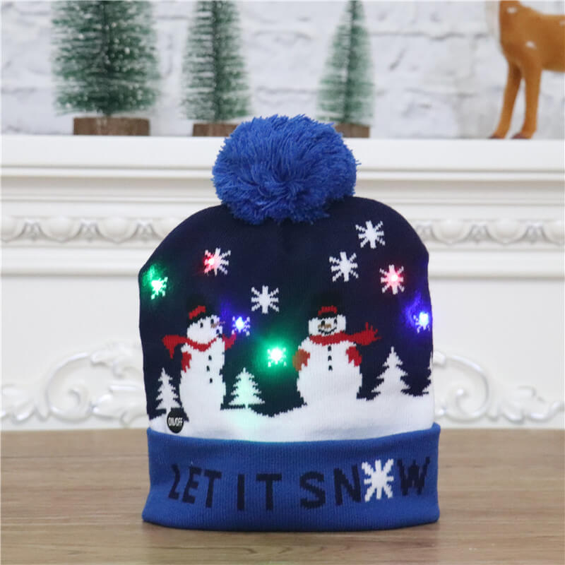 Light Up Knitted Christmas Hat Holiday Decoration 24x21cm 6